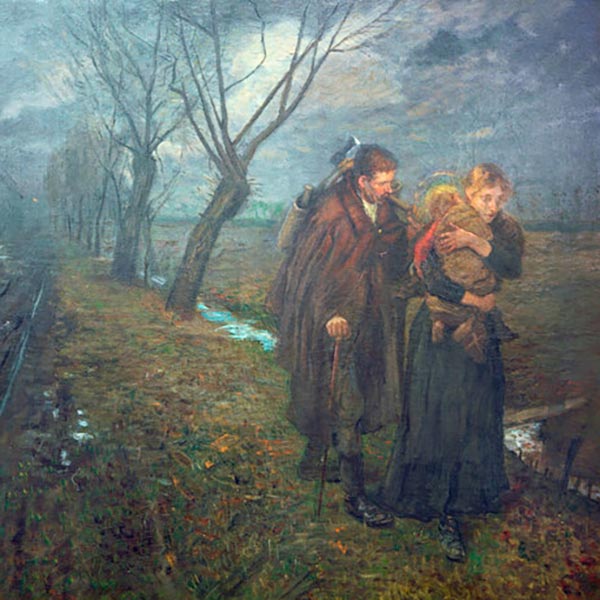detail of flight into egypt