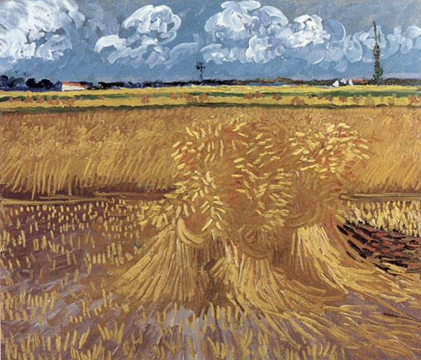 Painting by Vincent Van Gogh, Wheat Field