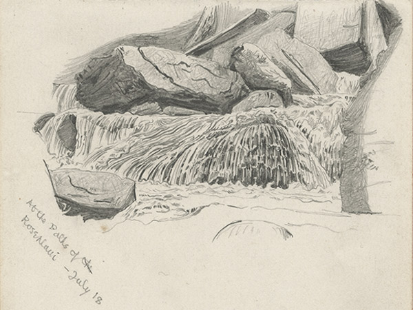 Sketch of a waterfall by Gerard Manley Hopkins