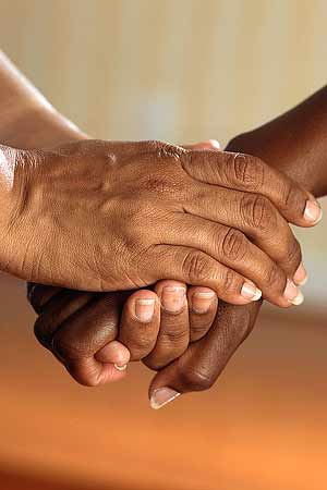 clasped hands