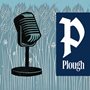 The PloughCast logo depicting a microphone against a wheat field