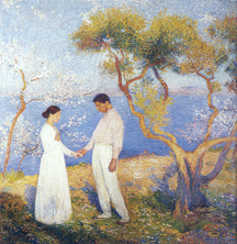 painting of couple by Henri Marting