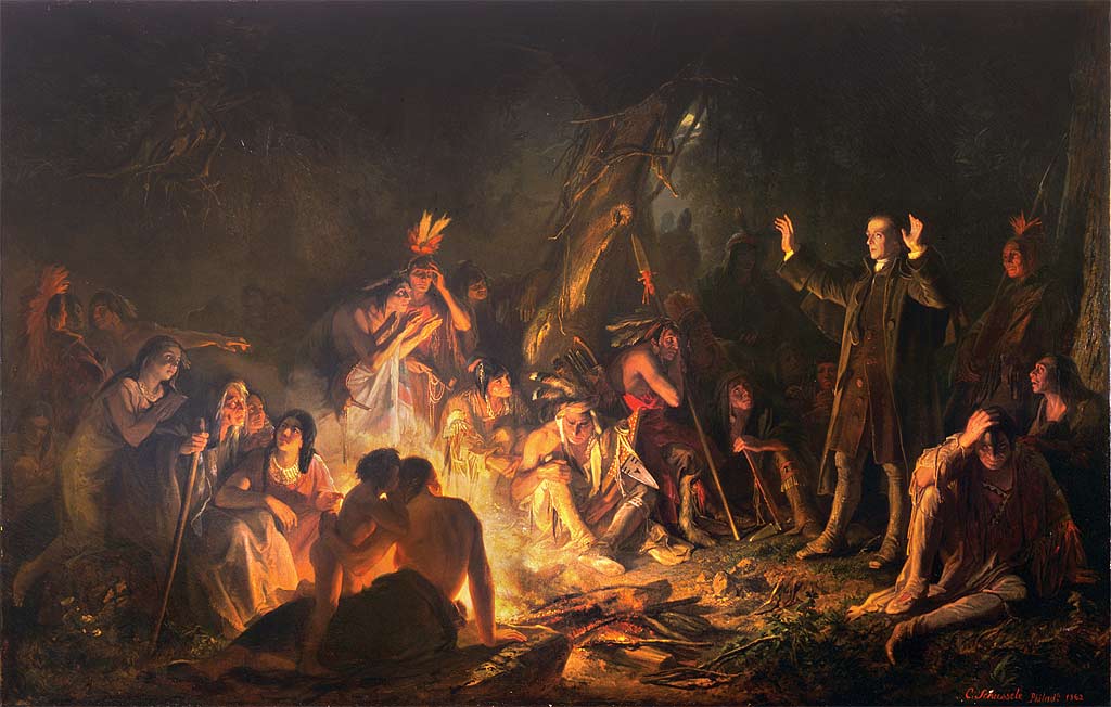 Zeisberger Preaching to the Indians, by Christian Schussele, 1862