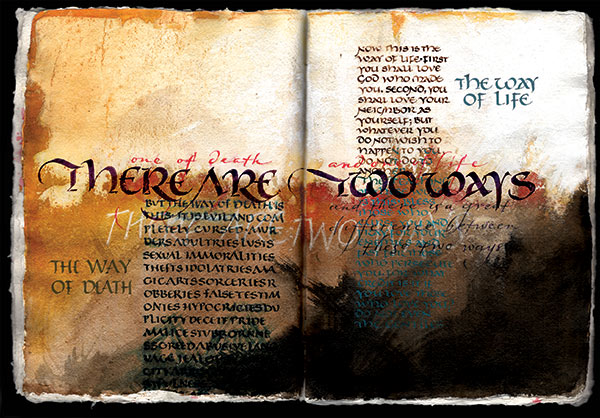 Calligraphic rendering of text from the Didache