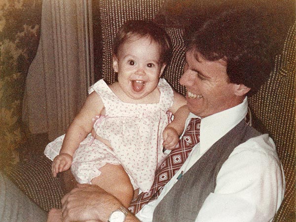 the authors dad with her, 1980