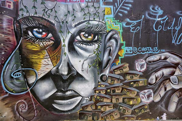 Operación Orión wurde von dem produktivsten Künstler der Comuna 13, John Alexander Serna, gemalt, der auch als Chota bekannt ist.