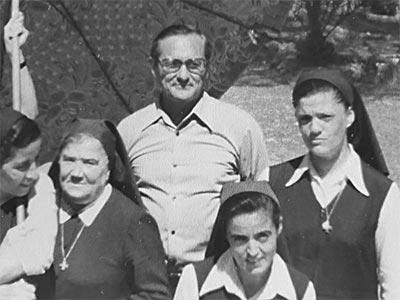Pierre Claverie with nuns of the Sacred Heart in Bikfaya, Lebanon