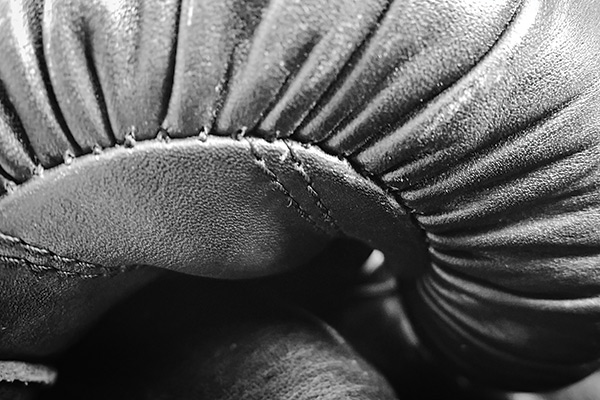 macro photo of a boxing glove