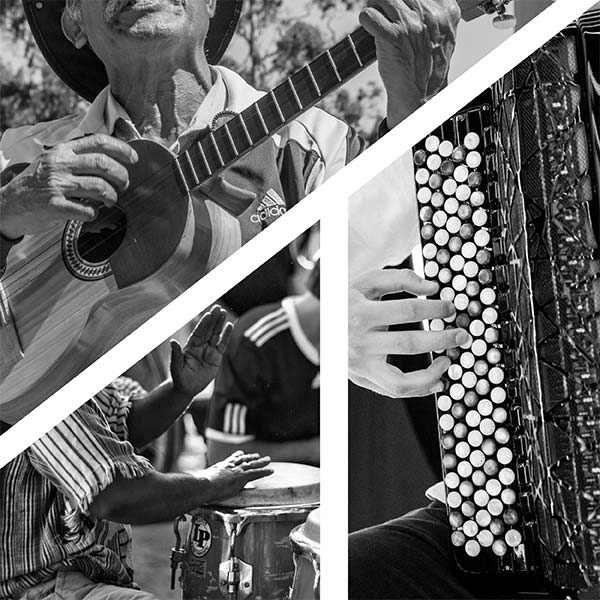 collage of people playing various instruments