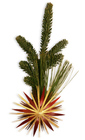 straw star and pine branch