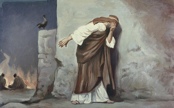 a painting of Peter denying Christ