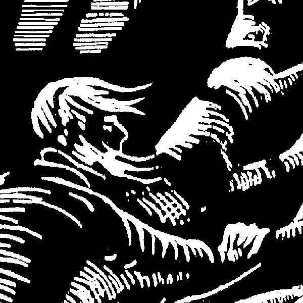 illustration of an old man and a fallen tree