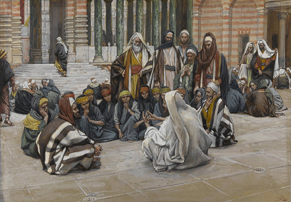 painting of Jesus speaking to religious leaders