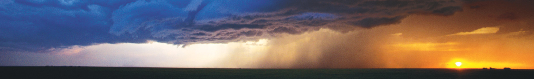 Thunderstorm and sunset