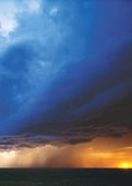 Thunderstorm and sunset