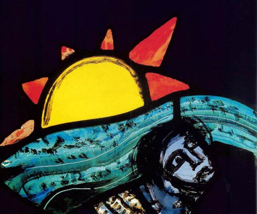 abstract painting of a sunrise