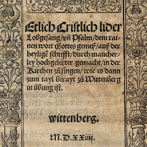 Title page of the Luther Hymnal