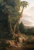 detail of The Garden of Eden painted by Thomas Cole