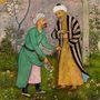Sa'adi Meets Frend in a Garden. ca. 1644 Page from Gulistan