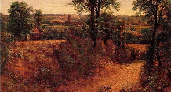 John Constable, <em>A Lane near Dedham</em> (detail)