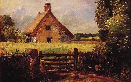 John Constable, <em>A Cottage in a Cornfield</em> (detail)