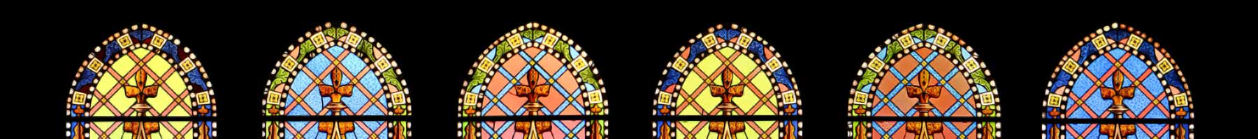 stained glass window arches