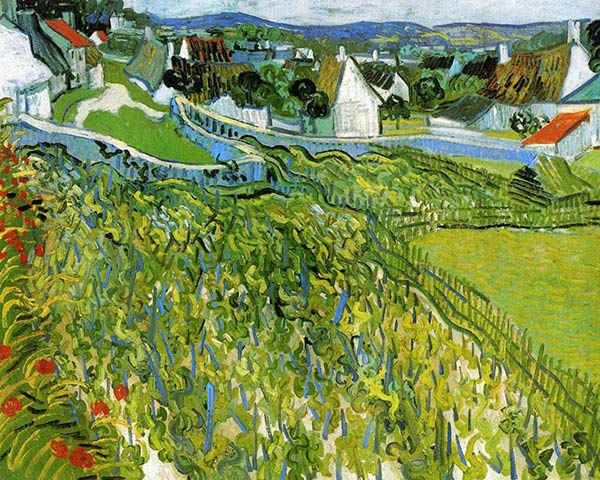 yards with a View of Auvers (1890) by Vincent van Gogh