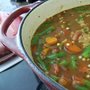 a pot of vegetable soup