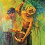 painting of a man and woman working