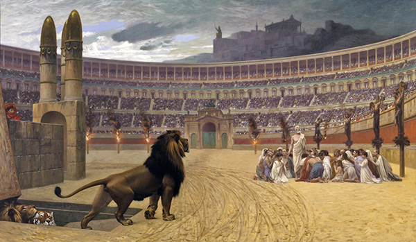 painting of Early Christian martyrs in the Colosseum