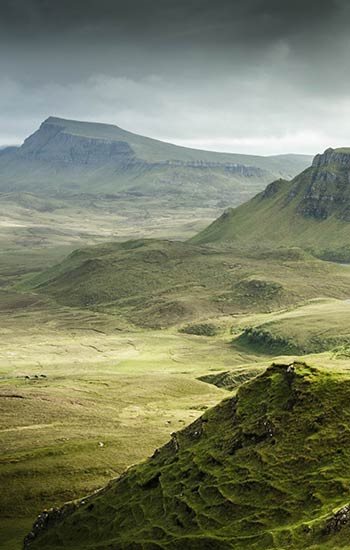rocky hill and meadow on the Isle of Skye, Scotland