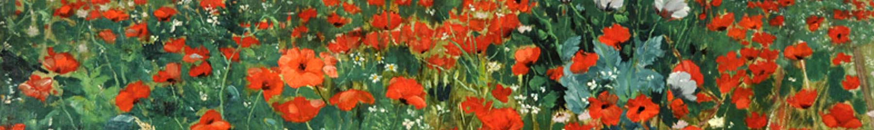 Detail from Field of Poppies painting by Julius Rolshoven