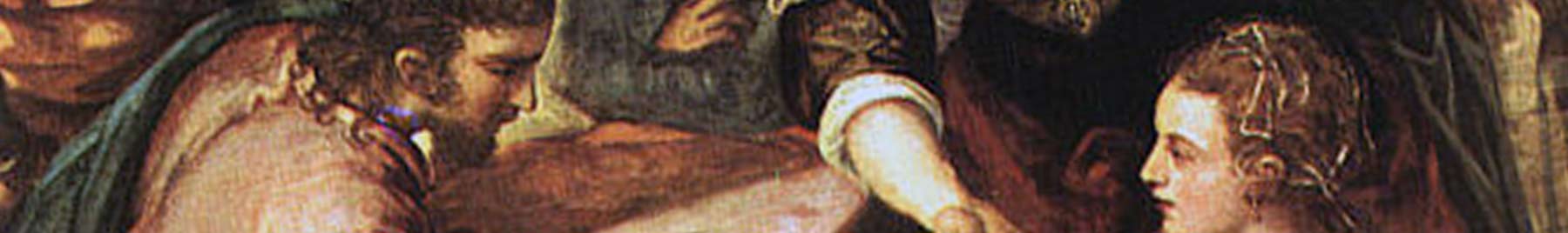 detail from Christ with Mary and Martha by Jacopo Tintoretto