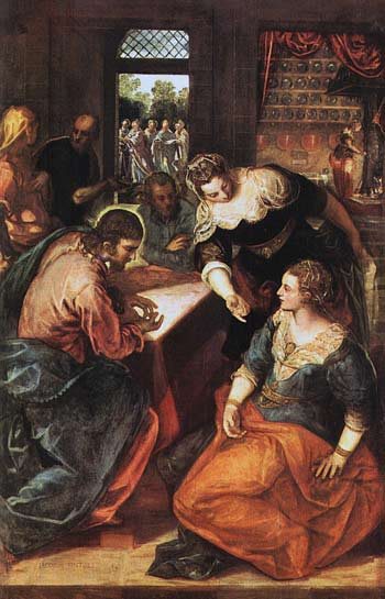 Christ with Mary and Martha by Jacopo Tintoretto