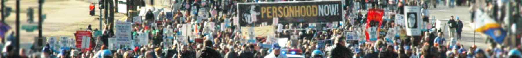 a street full of people at the March for Life