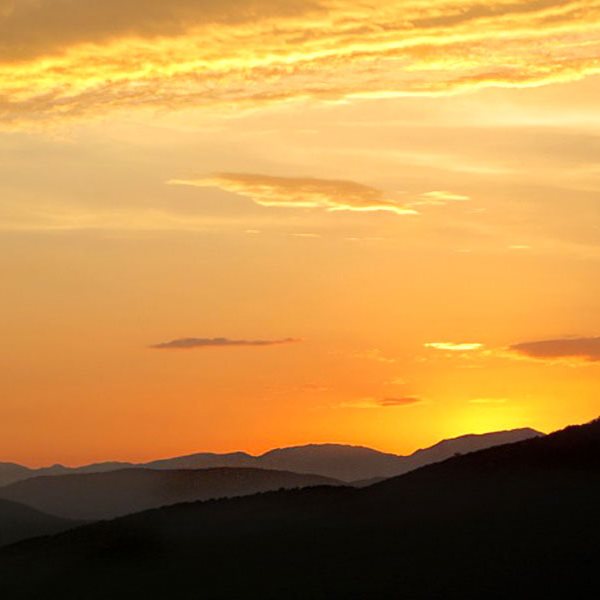 golden sunrise over hills