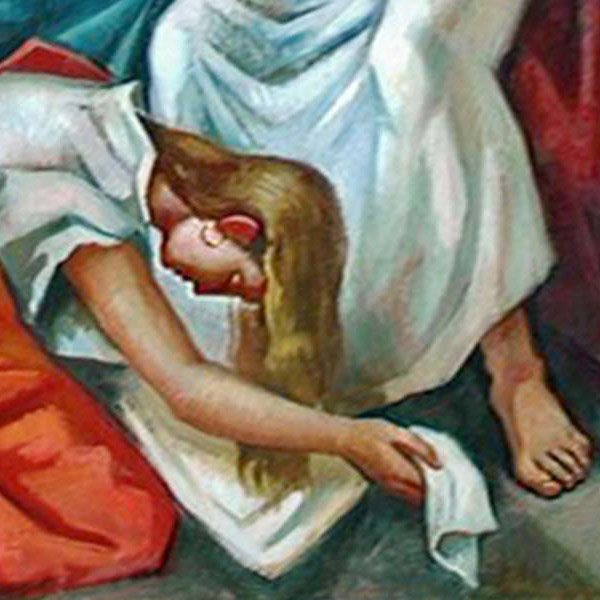 painting of Mary Magdalene anointing Jesus