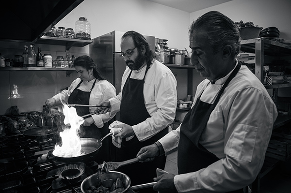 Chef Fadi Kattan cooking in his kitchen