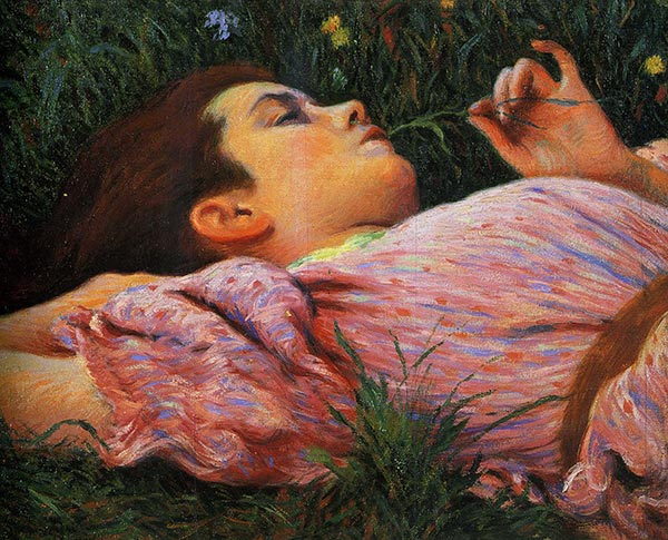 Girl with Flowers by Federico Zandomeneghi
