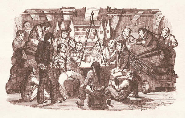 Saturday Night at Sea by  George Cruikshank 1841