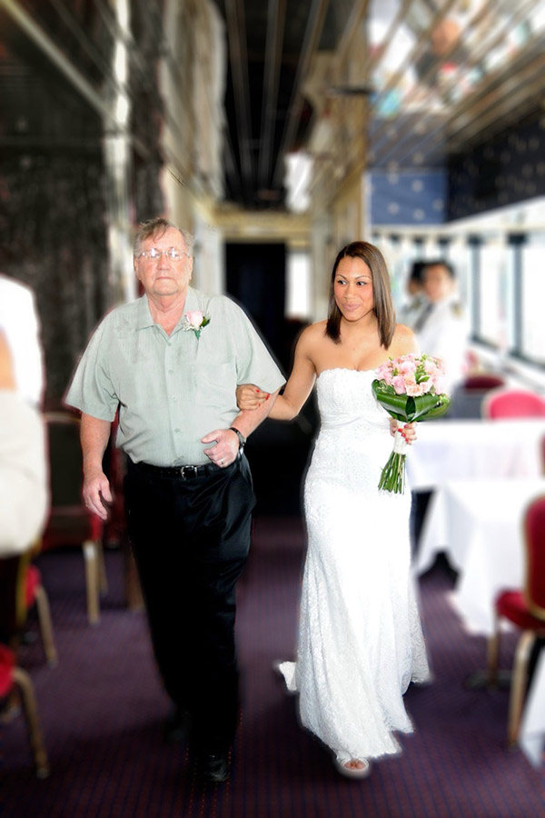 a bride and her grandfather