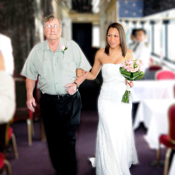 a bride and her grandfather