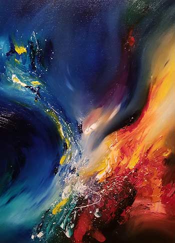 detail from All Along the Watchtower, a painting by Cassandra Miller