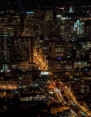 lighted city at night