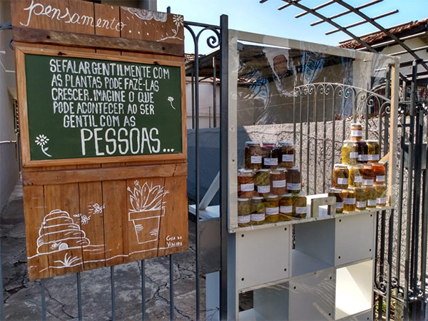 a storefront selling homemade goods