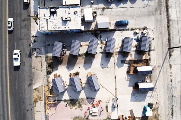 overhead view of the tiny houses in the Colorado Village Collaborative