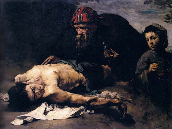 The Good Samaritan, Théodule Ribot, oil painting