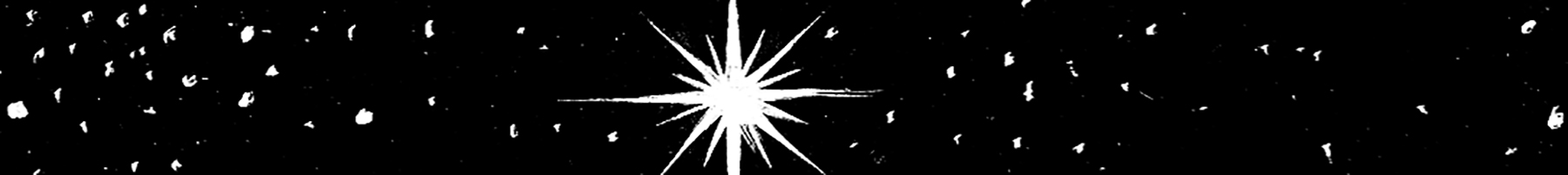 black and white linoleum cut of a star