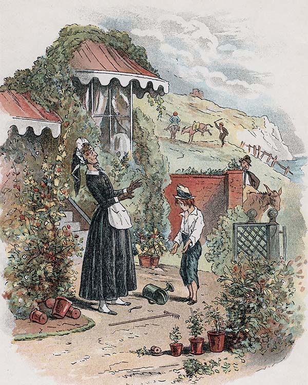 illustration by Hablot Knight Browne of David Copperfield and Betsey Trotwood from the first edition of David Copperfield