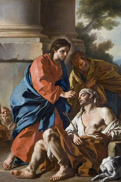 Pintura de Jesús sanando a un ciego